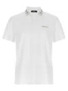Versace Rhinestone-embellished Logo Polo Shirt In White