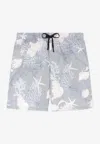 Versace Barocco Sea Print Boardshorts In Blue