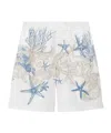 Versace Barocco Sea-print Cotton Shorts In White