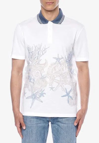 VERSACE BAROCCO SEA PRINT POLO T-SHIRT