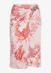 Versace Holiday Print Medusa Skirt In Pink