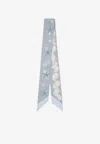 Versace Seahorse Silk Scarf Tie In Blue+print