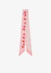 Versace Stars Silk Scarf Tie In Pink