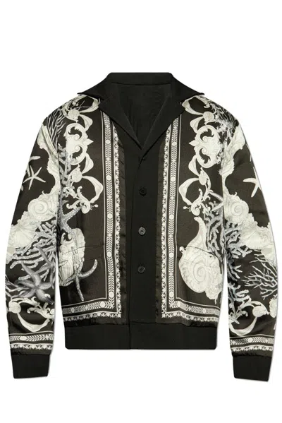 Versace Barocco Sea Printed Reversible Button