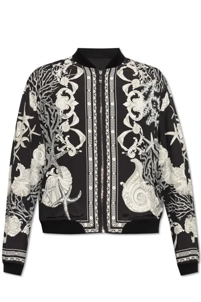 Versace Barocco Sea Reversible Zipped Bomber Jacket In Multi