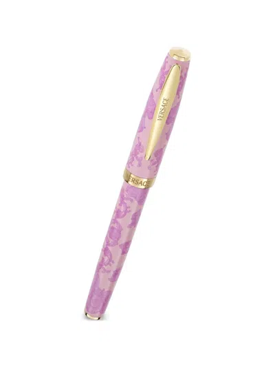 Versace Barocco Sea Roller Pen In Pink