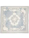 Versace La Vacanza Silk Twill Square Scarf In Blue