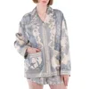 Versace Barocco Sea Silk Oversize Shirt In Gray