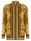 Versace Barocco Silk Shirt In Gold