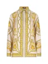 Versace Woman Shirt Cream Size 6 Silk In Beige