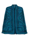 Versace Informal Shirt Silk Twill Fabric Barocco 92 Print Shirts Blue In Blue