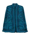 Versace Informal Shirt Silk Twill Fabric Barocco 92 Print Shirts Blue In Blue