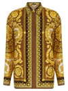 Versace Barocco Silk Shirt In Gold