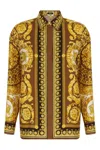 Versace Barocco Silk Shirt In Gold