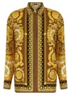 Versace Barocco Silk Shirt In Gold