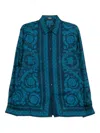 Versace Informal Shirt Silk Twill Fabric Barocco 92 Print Shirts Blue In Multi