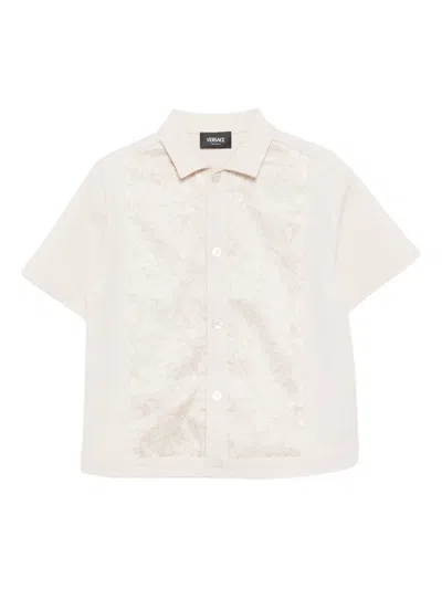 Versace Kids' Barocco Shirt In Neutral