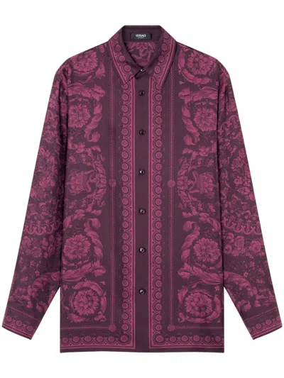 Versace Barocco Shirt In Red