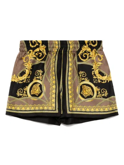 Versace Babies' Barocco Shorts In Black