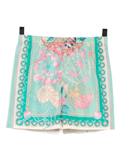 Versace Kids' Barocco Shorts In Blue