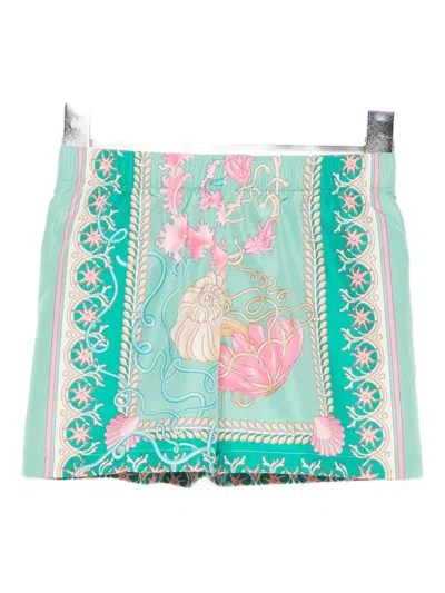 Versace Babies' Barocco Shorts In Green