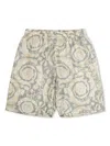 Versace Barocco Shorts In Grey