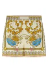 Versace Multicolor Shorts With Elastic Waist And All-over Underwater Barocco Print In Multi