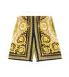 Versace Barocco Shorts In Yellow