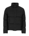 Versace Full Zip Down Jacket With All-over Pattern In Black