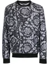 Versace Barocco Jacquard Wool Sweater In Black