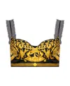 Versace Barocco Silk Bralette Bra In Multicolor