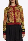 Versace Knitwear With Gold-tone Buttons And Front Pockets In Multi