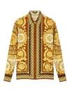 Versace Barocco Silk Shirt In Gold