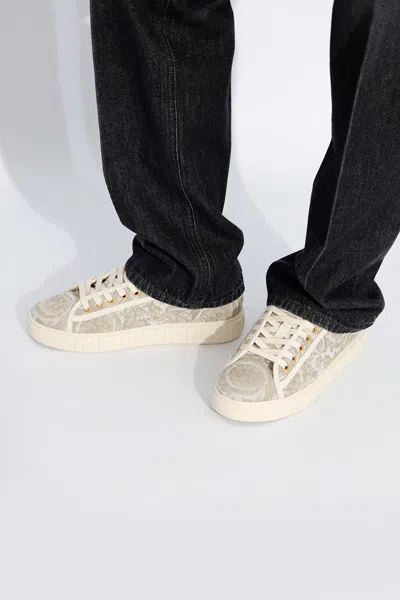 Versace Barocco Sneakers In Cream