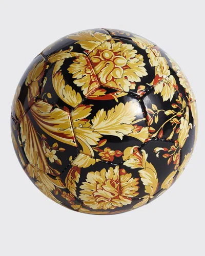 Versace Barocco Soccer Ball In Black/gold