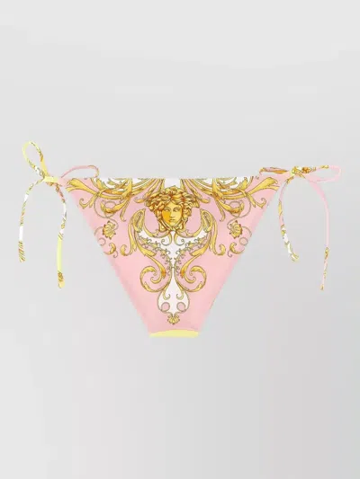 Versace Barocco Swim Bikini Bottoms Seasonal Motif In Gold