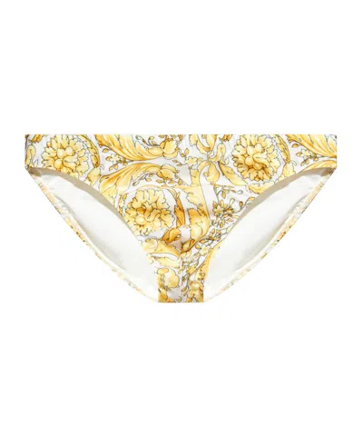 Versace Barocco Swim Trunks In White