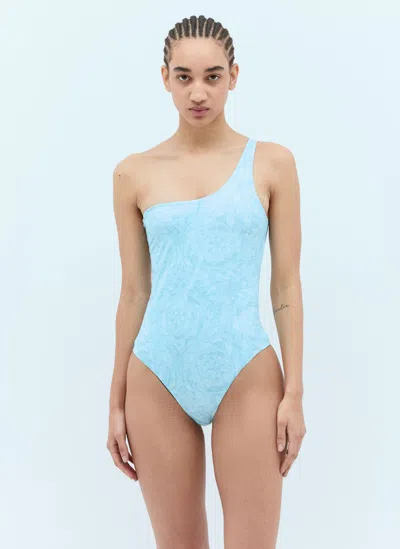 Versace Barocco Swimsuit In Blue