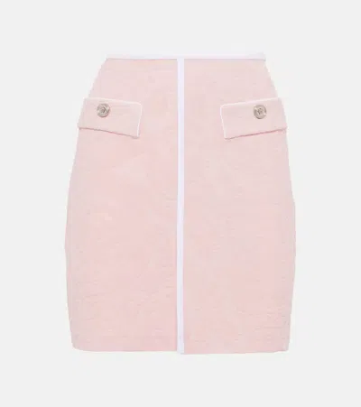 Versace Barocco Terry Miniskirt In Pink