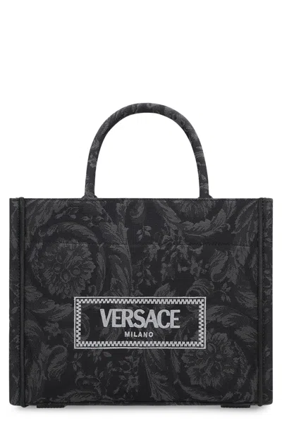 Versace Barocco Tote Bag In Purple