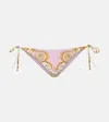 Versace Barocco Triangle Bikini Bottoms In Multi