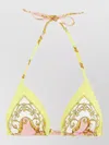 Versace Barocco Triangle Bikini Top Adjustable Straps In Multi