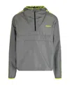 Versace Barocco-trim Hooded Jacket In Gray