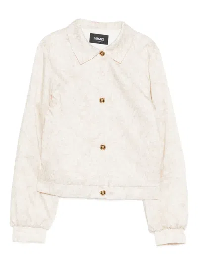 Versace Kids' Barocco Twill Jacket In Multi