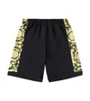 Versace Barocco Twill-trimmed Jersey Shorts In Black