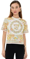 Versace Baroque Underwater Cropped T-shirt In Multi
