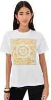 Versace Underwater Baroque Graphic Print Crew Neck T-shirt In White