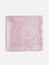 Versace Baroque Printed Frayed In Rosa