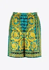 Versace Pattern-printed Elasticated Waistband Shorts In Multicolor
