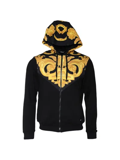 Versace Black Medusa Print Cotton Full Zip Hoodiesweatshirt Sweater